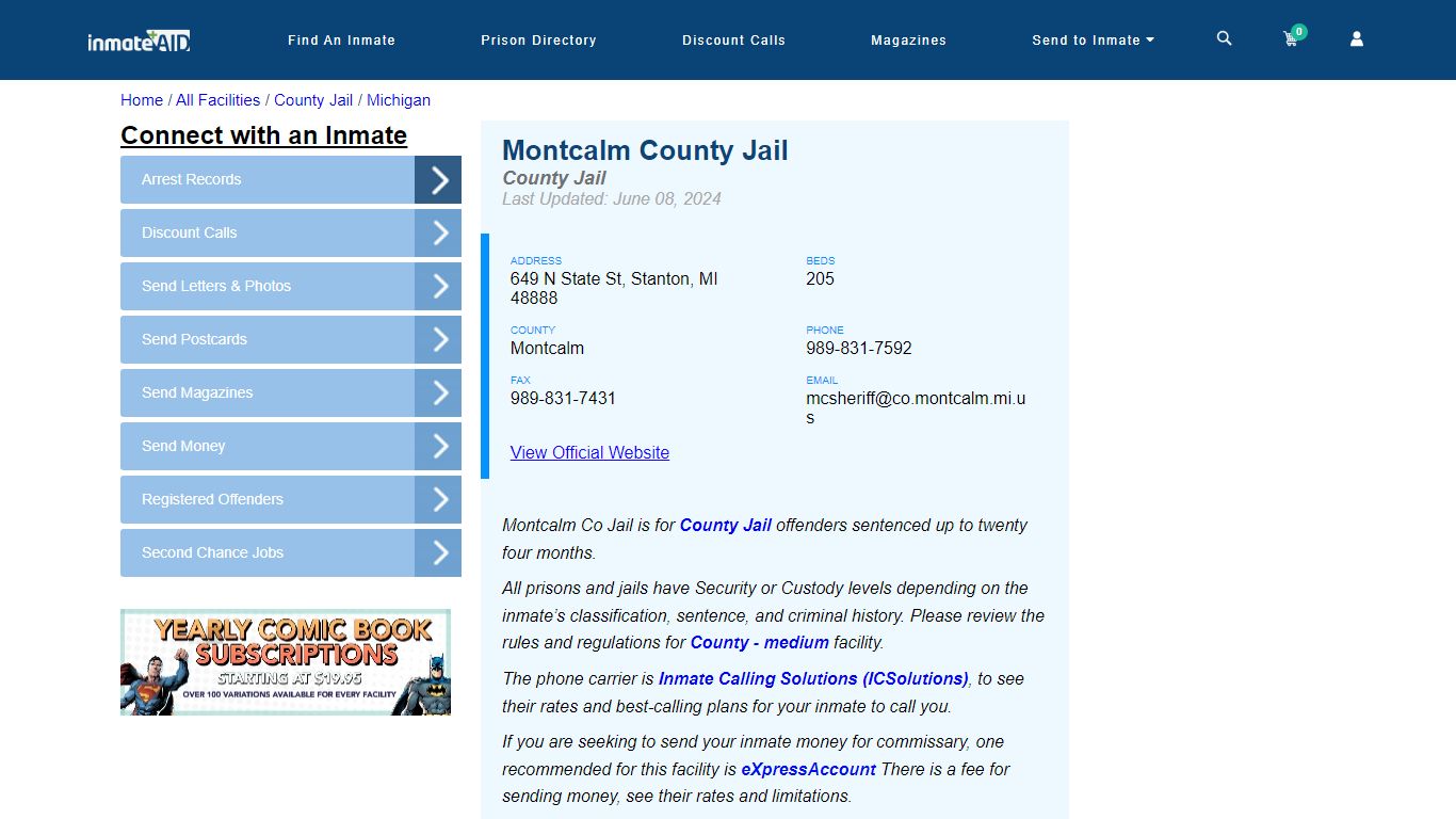 Montcalm County Jail - Inmate Locator