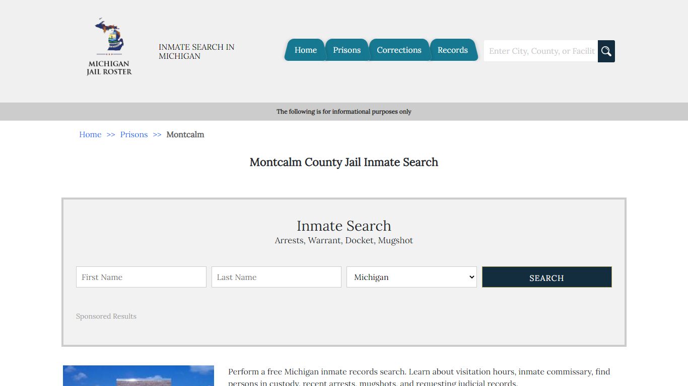 Montcalm County Jail Inmate Search | Michigan Jail Roster