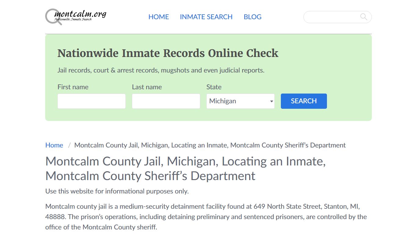 Montcalm County Jail, MI, Inmate Search, Montcalm County Sheriff's ...